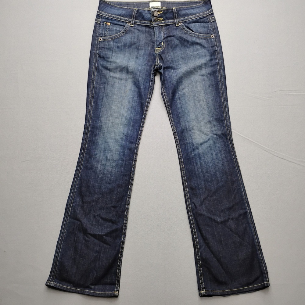 Hudson Womens Blue Bootcut Jeans Size 29 Dark Wash Double Button Made in USA